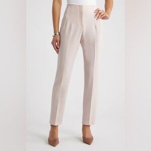 Babaton Tailored High-Waist Straight Pants in Light Blush
